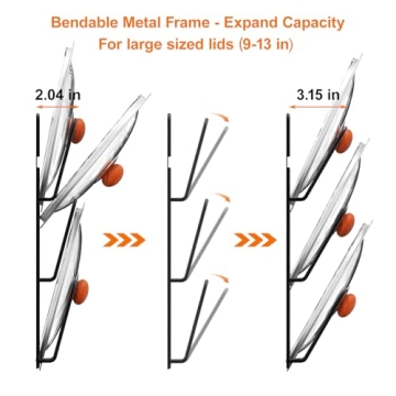 Pot Lid Organizer Rack – 6-Tier No-Drill Storage