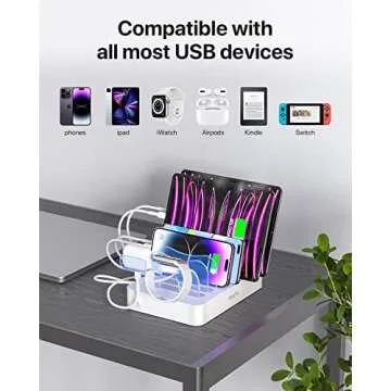 SooPii 6-Port USB Charging Station for All Devices