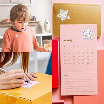 500 PCS Holographic Glitter Star Stickers, Self Adhesive Metallic Silvery Foil Stickers Reflective Sparkly Star Stickers Reward Behavior Chart Labels for Kids Students Teachers (Each Measures 1”)