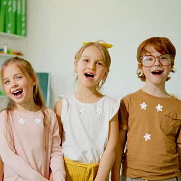 500 PCS Holographic Glitter Star Stickers, Self Adhesive Metallic Silvery Foil Stickers Reflective Sparkly Star Stickers Reward Behavior Chart Labels for Kids Students Teachers (Each Measures 1”)