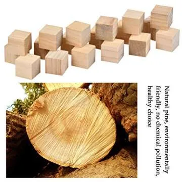 OFNMY 20pcs 2 inch Wooden Cubes Unfinished Wood Blocks for Wood Crafts, Wooden Cubes, Wood Square Blocks, Great for Puzzle Making, Crafts, and DIY Projects