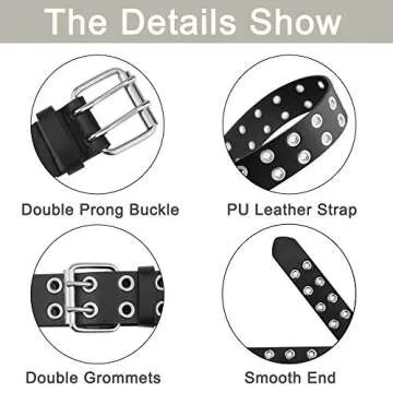Stylish macoking Studded Double Grommet Belt for Everyone