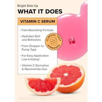 I DEW CARE Vitamin C Face Serum - Bright Side Up | Hydrating with Niacinamide, Korean Glass Skin Car...