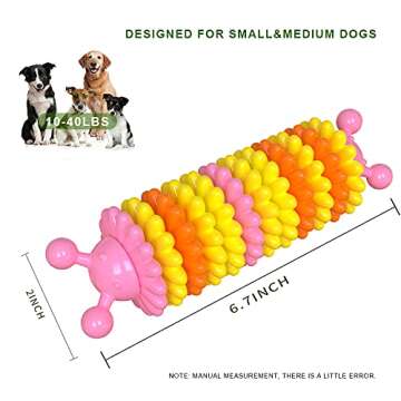 TIANHAO Dog Toys for Aggressive Chewers, Indestructible Teeth Cleaning Dog Chew Toys for Small Medium Large Breed Dogs, Outdoor Interactive Puppy Chew Toys for Training, Pink