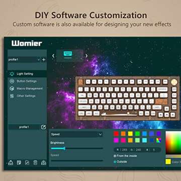 Womier 75% Keyboard, Hot Swappable Mechanical Keyboard, TPO and Gasket Dual-Mount Retro Gaming Keyboard, Knob Control Custom RGB Backlit, Pre-lubed Stabilizer for Mac/Win (G75 Brown)
