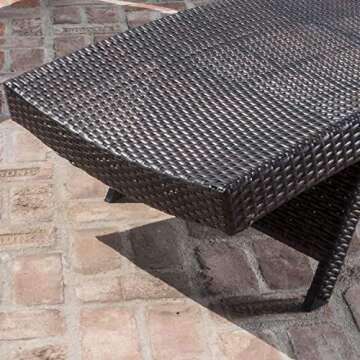 Asifom Adjustable PE Rattan Lounge Set with Side Table