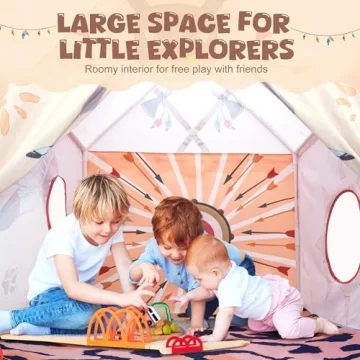 2PM SPORTS Kids Play Tent with Mat & LED Lights