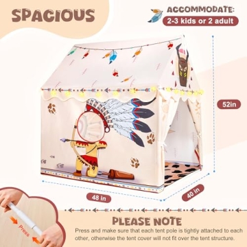 2PM SPORTS Kids Play Tent with Mat & LED Lights