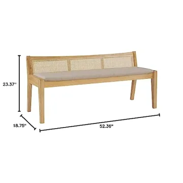 Elegant Powell Kasi Cane Bench for Stylish Homes