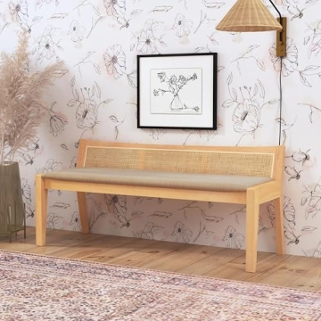 Elegant Powell Kasi Cane Bench for Stylish Homes