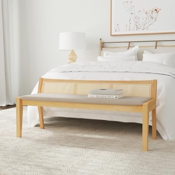Elegant Powell Kasi Cane Bench for Stylish Homes