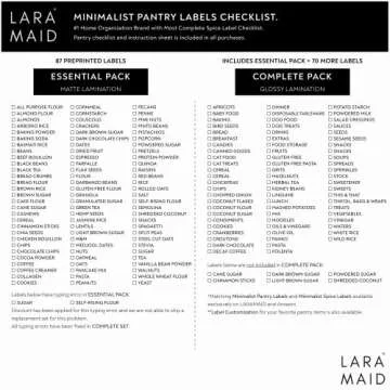 166 Minimalist Pantry Jar Label Set, Black Text on White Matte Vinyl Waterproof Label Sticker - Fits on Round, Square and Rectangle Glass Jars