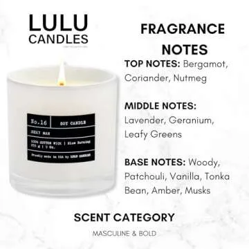 Lulu Candles | Sexy Man | Luxurious Scented Soy Jar Candle | Handcrafted in the USA | Long Lasting &...