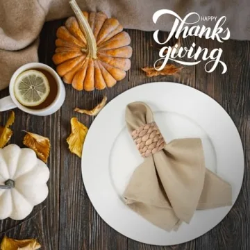 WOHIWO Napkin Rings Set - Handmade Natural Decor