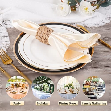 WOHIWO Napkin Rings Set - Handmade Natural Decor