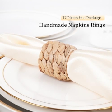 WOHIWO Napkin Rings Set - Handmade Natural Decor
