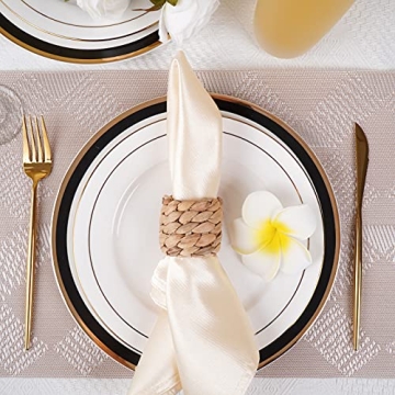WOHIWO Napkin Rings Set - Handmade Natural Decor