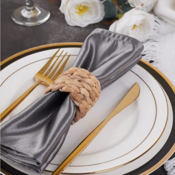 WOHIWO Napkin Rings Set - Handmade Natural Decor