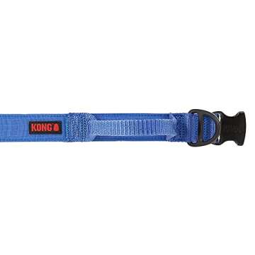 KONG Ultra Durable Padded Comfort Handle Dog Collar (Large, Blue)