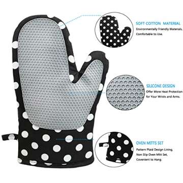 Win Change Oven Mitts and Potholders BBQ Gloves-Oven Mitts and Pot Holders with Recycled Infill Sili...