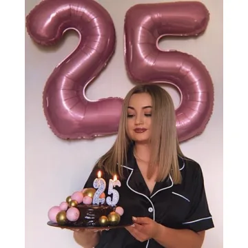 40 Inch Pearlescent Pink Birthday Number Balloon