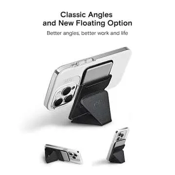 MOFT MagSafe Wallet for iPhone 15/14/13/12 Series, Strong Magnetic Phone Card Holder Fit 2 Cards & 3 Viewing Angles & Stain-Resistant Vegan Leather Phone Stand, Night Black