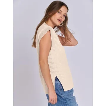 Chic ANRABESS Womens V Neck Oversized Sweater Vest