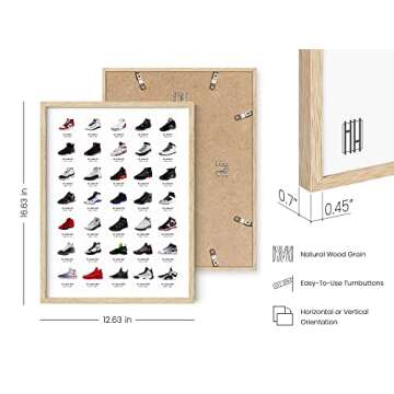 HAUS AND HUES Sneaker Posters for Guys - Michael Jordan Shoes Poster, Sneaker Wall Art Cool Posters for Guys Bedroom, Dope Posters Sneakerhead Room Decor, Shoe Poster Cool Art (12x16 Beige Framed)