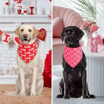 Stylish Gofshy Valentine's Dog Bandanas for Large Dogs
