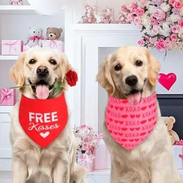 Stylish Gofshy Valentine's Dog Bandanas for Large Dogs
