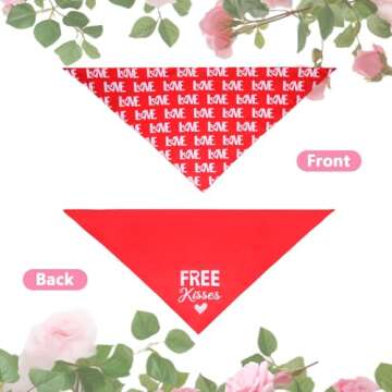 Stylish Gofshy Valentine's Dog Bandanas for Large Dogs