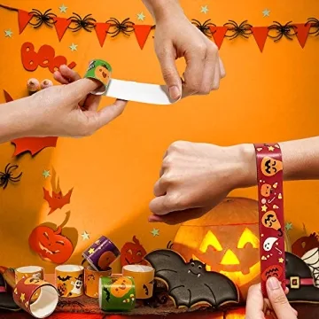 Kidtion Halloween Slap Bracelets 44 PCS for Kids