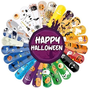 Kidtion Halloween Slap Bracelets 44 PCS for Kids
