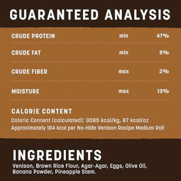 Earth Animal No Hide Medium Venison Flavored Natural Rawhide Free Dog Chews Long Lasting Chew Sticks |Treats for Large Dogs | Great for Aggressive Chewers (1 Pack)