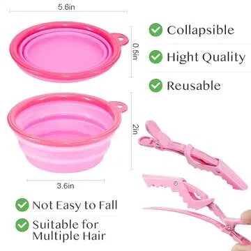 Asqraqo 11pcs Hair Coloring Dyeing Kit - Professional Salon Tools for DIY Mixing, Includes Hair Clips, Mixing Bowl, Dye Color Brush, Earmuffs - Perfect for Bleaching and Hair Dye