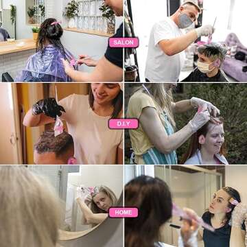 Asqraqo 11pcs Hair Coloring Dyeing Kit - Professional Salon Tools for DIY Mixing, Includes Hair Clips, Mixing Bowl, Dye Color Brush, Earmuffs - Perfect for Bleaching and Hair Dye