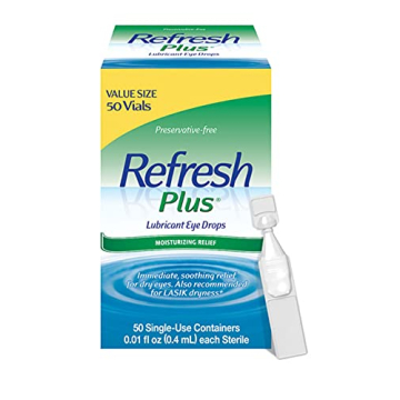 Refresh Plus Lubricant Eye Drops - 50 Count, Preservative-Free, Single-Use vials