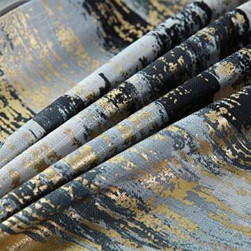 GREAGLE Throw Pillow Covers Cases, Pack of 2, Soft Decorative Luxury Cotton Linen Cushion Covers for Living Room/Couch/Bed/Sofa/Chair/Home Decor Decorations, 18 x 18 (HT004-BK/GD, 45)