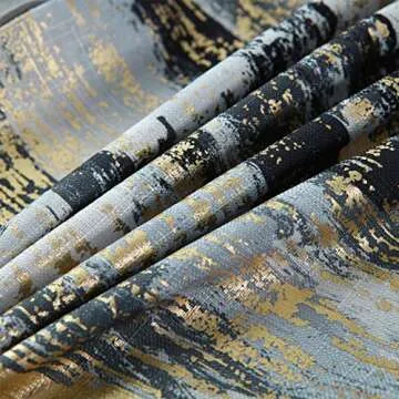 GREAGLE Throw Pillow Covers Cases, Pack of 2, Soft Decorative Luxury Cotton Linen Cushion Covers for Living Room/Couch/Bed/Sofa/Chair/Home Decor Decorations, 18 x 18 (HT004-BK/GD, 45)