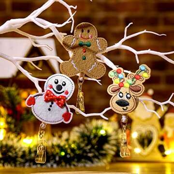 Cute Christmas Badge Reel Set for Nurses and Teachers