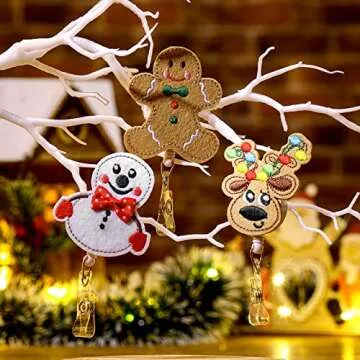 Cute Christmas Badge Reel Set for Nurses and Teachers