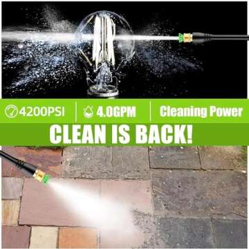4200 PSI Electric Pressure Washer- 4.0 GPM High Power Washer with 33FT Hose Reel, 4 Spray Tips and S...