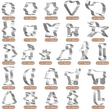 GWHOLE 26 Pcs Cookie Cutter Set, Mini Animal Unicorn Classic Shape Cookie Cutters for Kids Christmas...