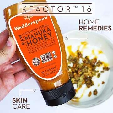 Wedderspoon Raw Manuka Honey KFactor 16 - 12 Oz Superfood