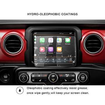 R RUIYA 2018 2019 2020 2021 2022 2023 Wrangler JL Uconnect Touch Screen Protector, HD Clear TEMPERED GLASS Protective Film Against Scratch High Clarity (8.4-Inch)