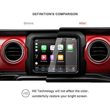 R RUIYA 2018 2019 2020 2021 2022 2023 Wrangler JL Uconnect Touch Screen Protector, HD Clear TEMPERED GLASS Protective Film Against Scratch High Clarity (8.4-Inch)