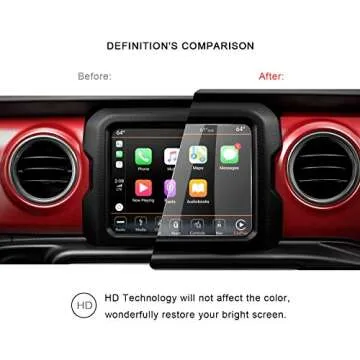 R RUIYA 2018 2019 2020 2021 2022 2023 Wrangler JL Uconnect Touch Screen Protector, HD Clear TEMPERED GLASS Protective Film Against Scratch High Clarity (8.4-Inch)