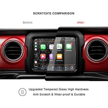 R RUIYA 2018 2019 2020 2021 2022 2023 Wrangler JL Uconnect Touch Screen Protector, HD Clear TEMPERED GLASS Protective Film Against Scratch High Clarity (8.4-Inch)