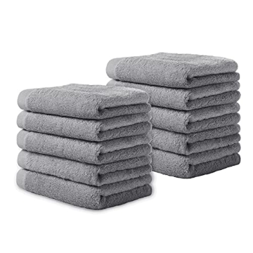 Yoofoss Luxury Washcloths Towel Set 10 Pack - Soft, Absorbent, Eco-Friendly Towels
