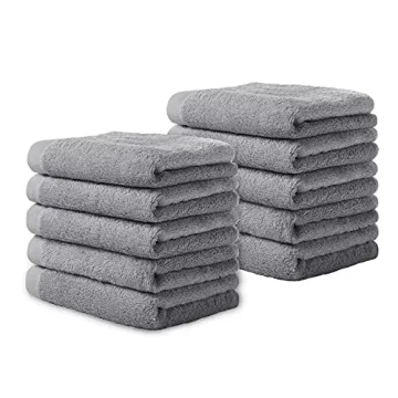 Yoofoss Luxury Washcloths Towel Set 10 Pack - Soft, Absorbent, Eco-Friendly Towels